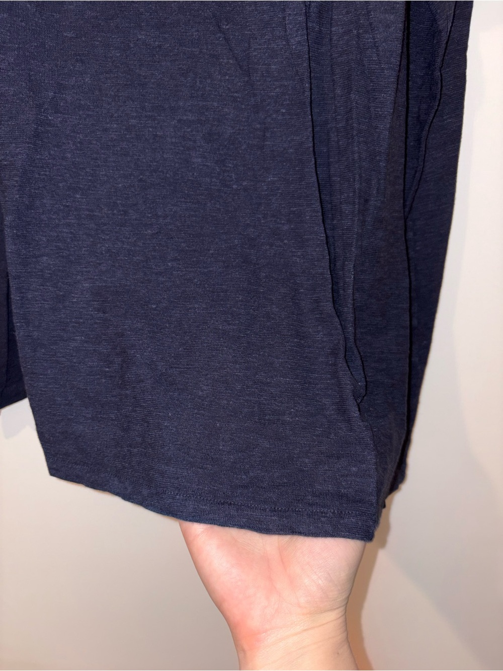 Eileen Fisher Relaxed Scoop Neck Rolled Short-Sleeve Tee in Deep Navy - Picture 4 of 8